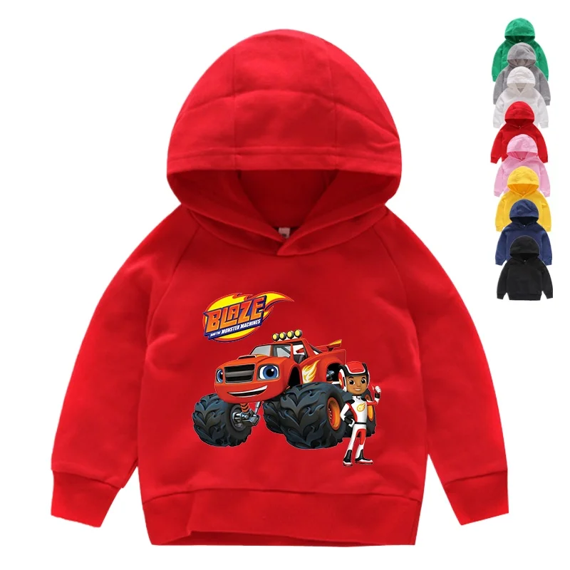 Baby Boys Sweatshirt Kid Cartoon Blaze and The Monster Machines  Long Sleeve TShirt Hoodie Cotton Tops Girl Children Clothes Set