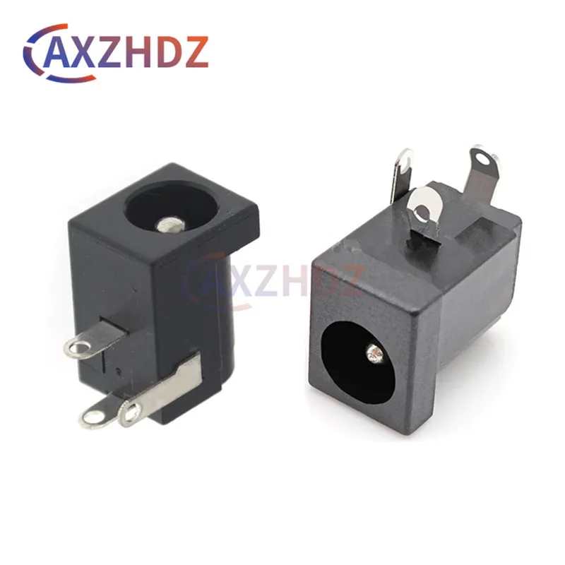 10PCS DC-005 5.5X2.1/5.5*2.5MM Black DC Power Jack Socket Connector DC005 3.5*1.3mm Socket Round the needle DC005A Bend Feet