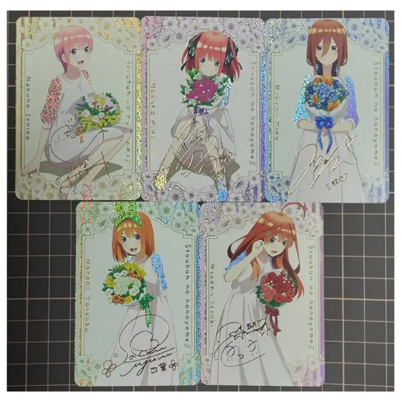 อะนิเมะเทพธิดา Story DIY ACG Nakano Ichika Nino Miku โต๊ะเกมเลเซอร์การ์ดของเล่นสําหรับชายสะสมการ์ดวันเกิด