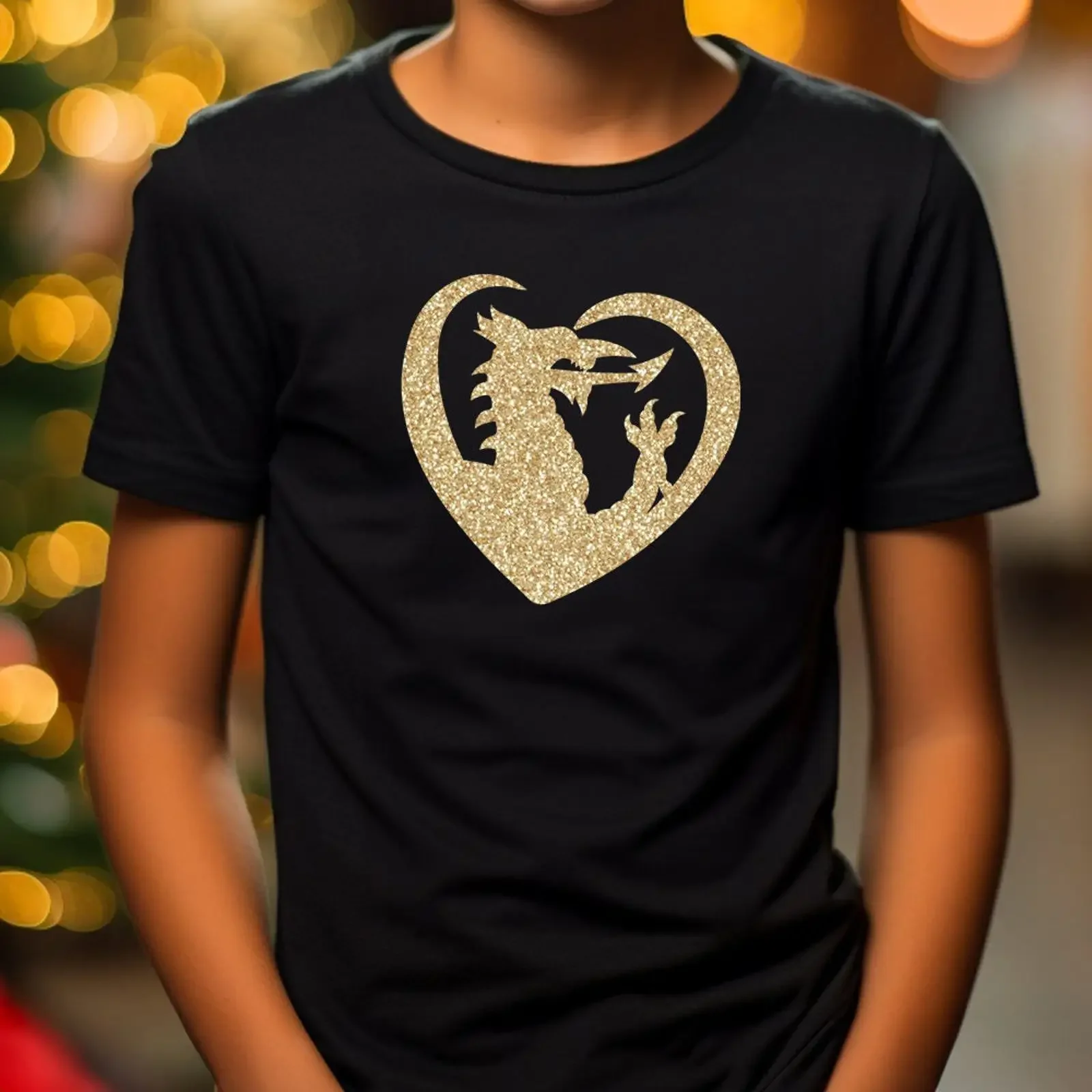 Kids Welsh Dragon Heart T shirt Gold Wales Top vintage Washed Stylish Versatile fashion graphic streetwear Slightly Comfortable