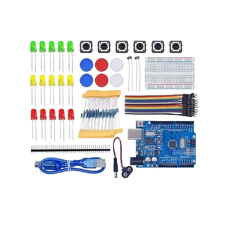 DIY Electronic Starter Kit for UNO R3 Arduino Circuit Board Electronics Programmble Engineering  Mini Breadboard LED Jumper