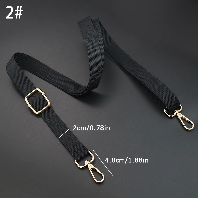 Adjustable Shoulder Bag Strap Black Nylon Messenger Bags Crossbody Belt Bag Strap Webbing Wide Replacement Black Color