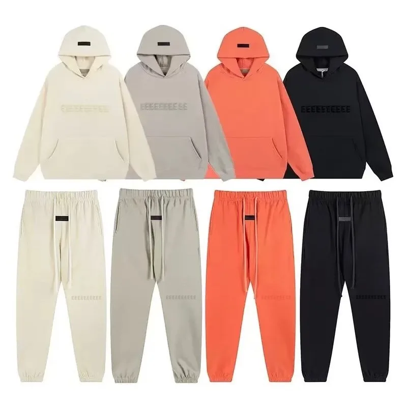 

FW22 Classic Brand Men's Hoodie Luxury Design Chest Two Rows Plush Letter Hoodie Women's Loose Hoodie Fashion Unisex Pants Set