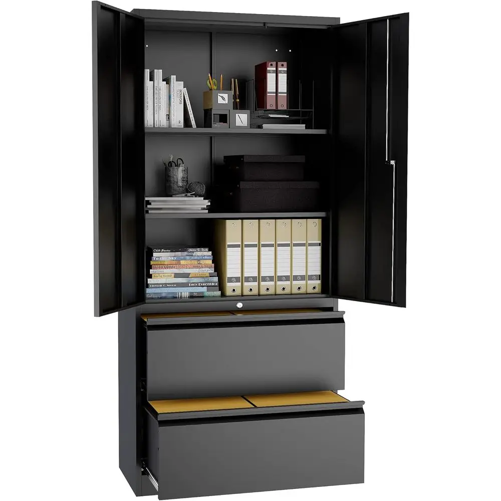 Secure Metal Lockers with Lockable Storage Cabinets for Books, Files, and Office Supplies