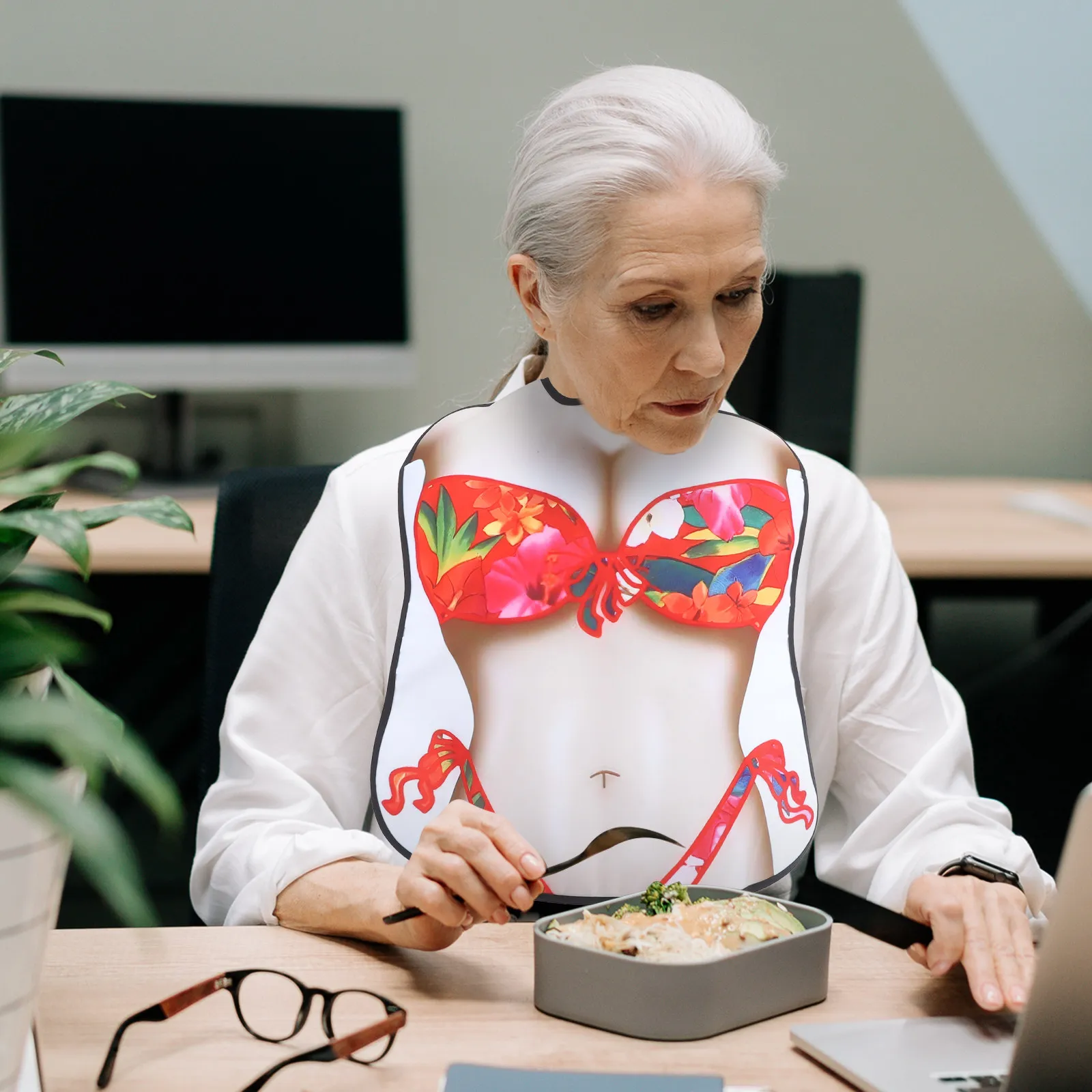 

Забавный взрослый фартук для розыгрышей, регулируемый, многоразовый, моющийся, кухонный фартук для вечеринок, подарок для розыгрышей, для использования в сфере здравоохранения