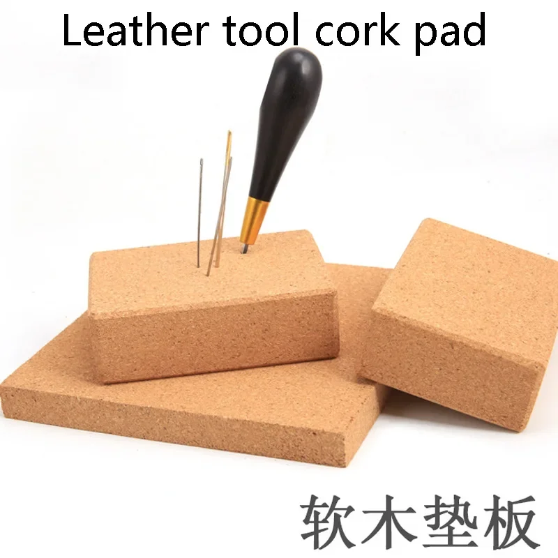 1Pc Grain Cork Plate Awl Stand Needle Storage Coarse Grained Oak Board DIY Leather Punch Tools