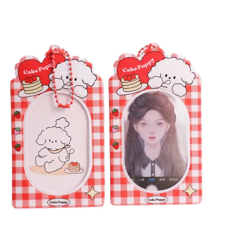 Cute 3 Inch Cartoon Dog Polaroid Photo PVC Card Holder Access Card Work ID Badge Holder Keychain Pendant view 5