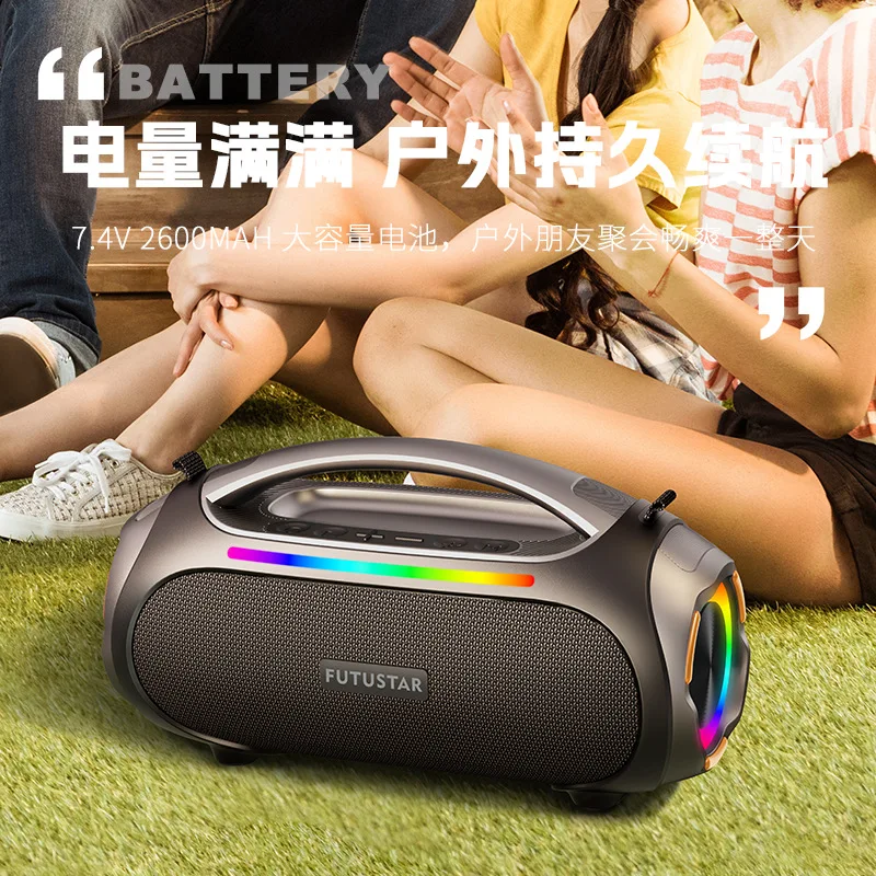 

2025 hot sale 60W new high-power Bluetooth speaker outdoor portable waterproof subwoofer high-volume plug-in card Bluetooth spea