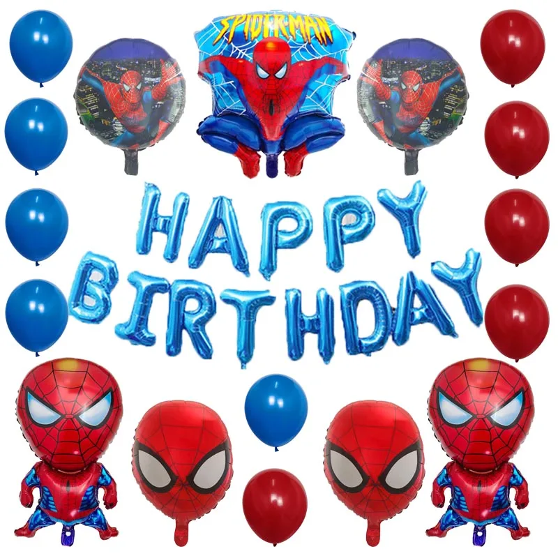 

1set Spiderman Balloon Red Spiderman Iron Man Aluminum Foil Balloon Baby Shower Birthday Party Decorations Kids Toy