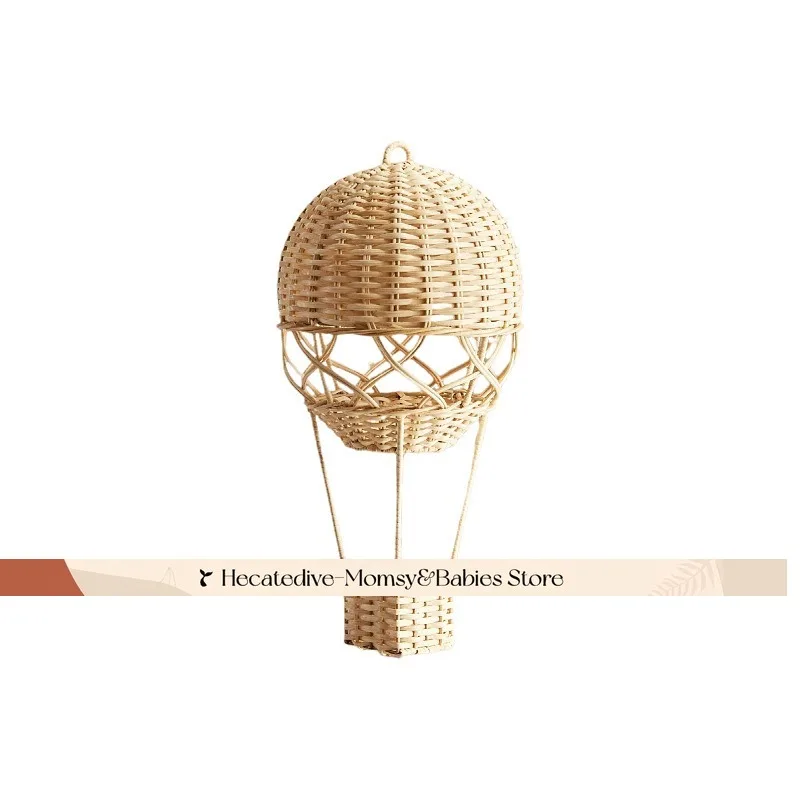 【Must Have】dekoracje wiszące do pokoju dziecięcego Ręcznie tkany rattanowy balon wiszący w stylu boho do pokoju dziecięcego z organicznymi krzywiznami ​   balony na gorące powietrze