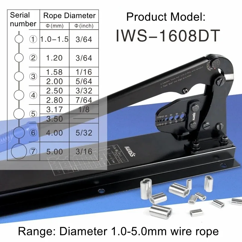 8 Word Aluminum Sleeve Pliers Bench Crimping Pliers Crimping Pliers Wire Rope Rope Round Aluminum Sleeve 1-5mm Aluminum Clip