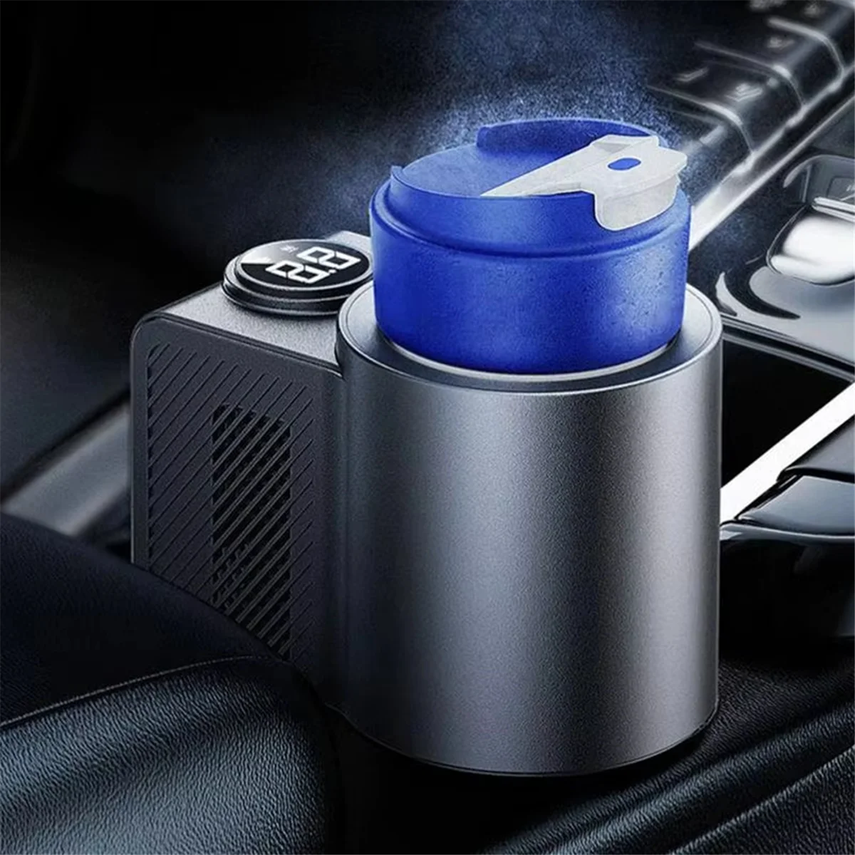 

New 3C-Car Cooling and Heating Cup Holder with Coffee Cup 2 in 1 12V 36W Intelligent Auto Heater Cooling Travel Mug for Car