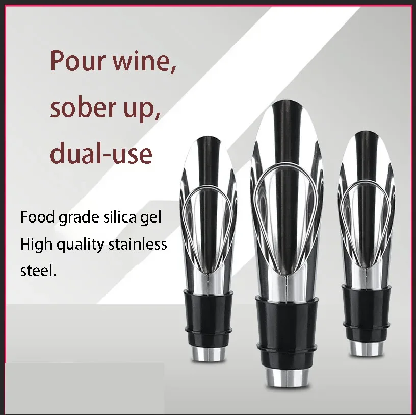 2 In 1 Magic Wine Decanter Wine Aerator Pourer Spout Decanter Wine Aerator Quick Aerating Pouring Tool Pump Portable Filter