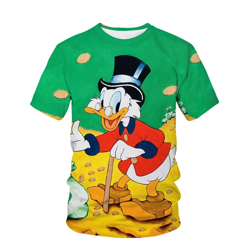 New Disney T-Shirts Donald Duck Cartoon Anime 3D Print Streetwear Men Women Fashion Oversized T Shirt Kids Boys Girls Tees Tops