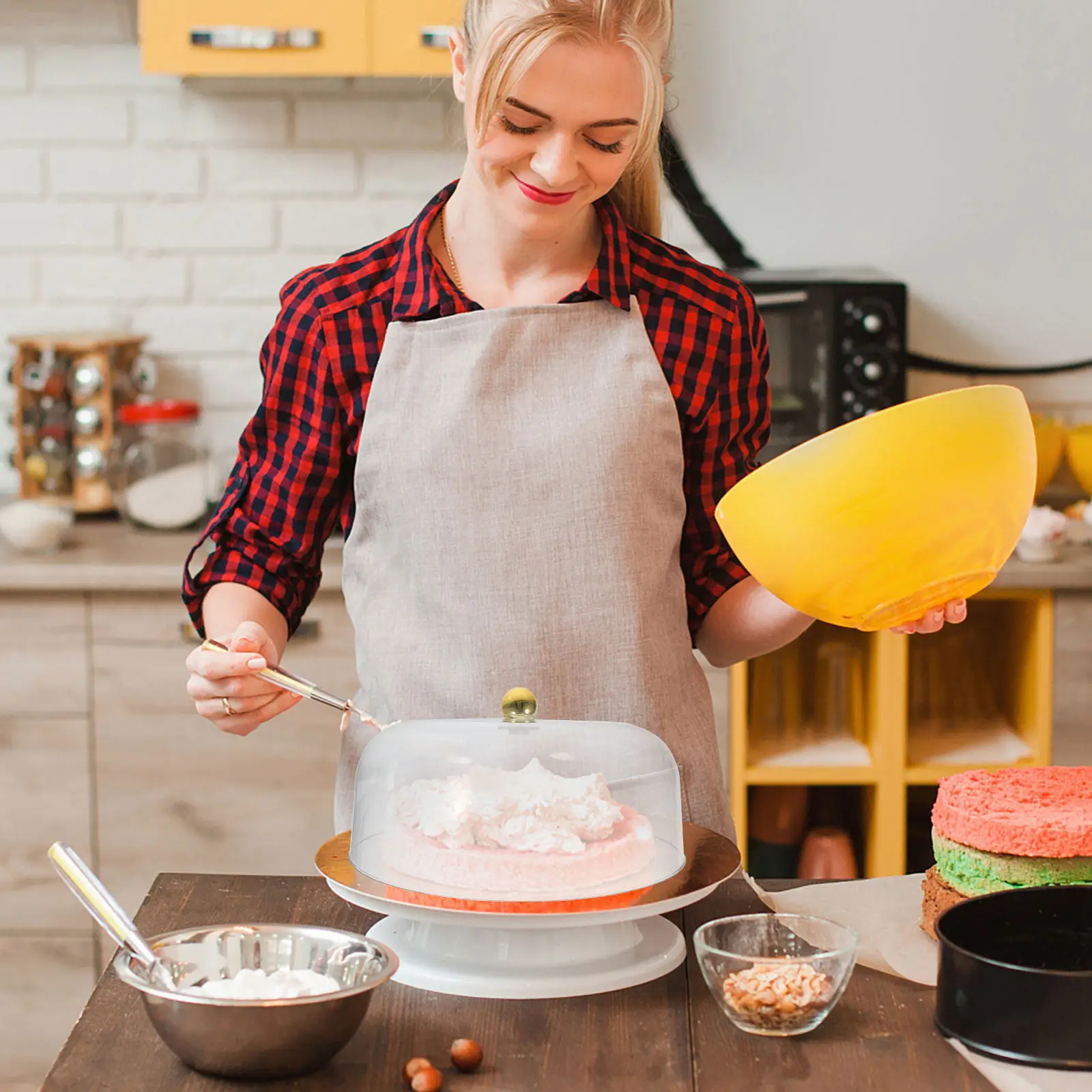 Clear Cake Dome Plastic Pastry Serving Cover 28Cm Perfect for Cake Stand Party Food Display Dessert Storage Bakery Presentation