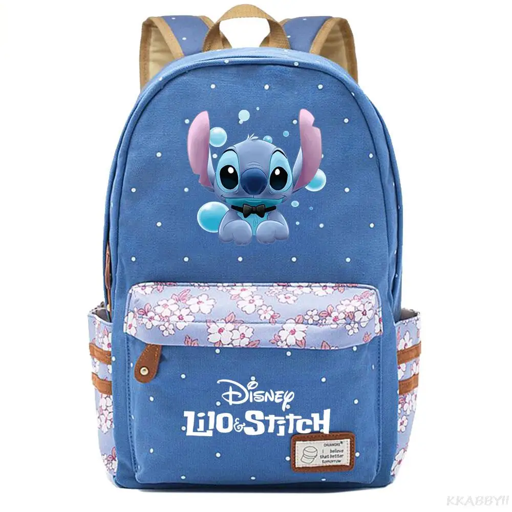 Disney Stitch chłopięcy dziewczęcy plecak szkolny 3D o płótno z nadrukiem pojemności plecak podróżny dla studentów Mochilas Kids