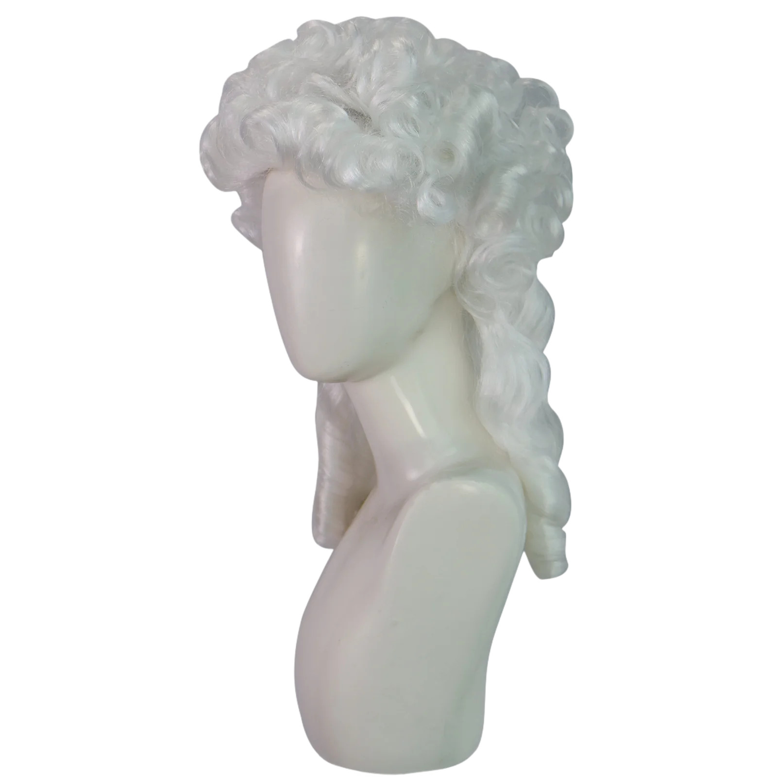 White Curly Wig, a fashionable Baroque-style wig for women's costume parties. Suitable for Halloween Christmas carnival