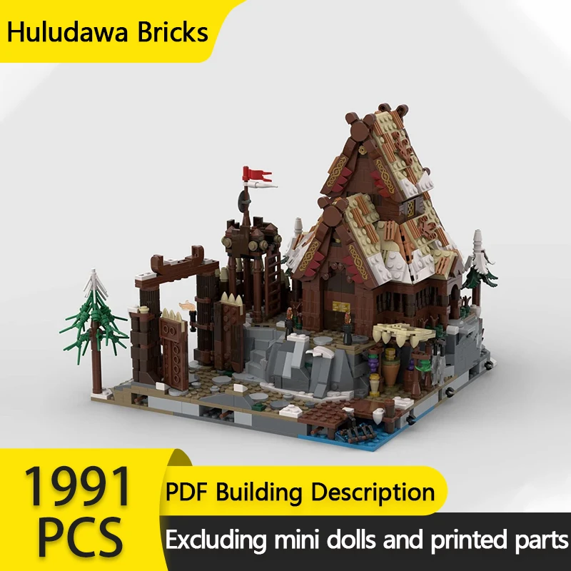 

Street View Model MOC Building Bricks Medieval Viking Village House Modular Technology Gifts Holiday Assemble Children Toys Suit