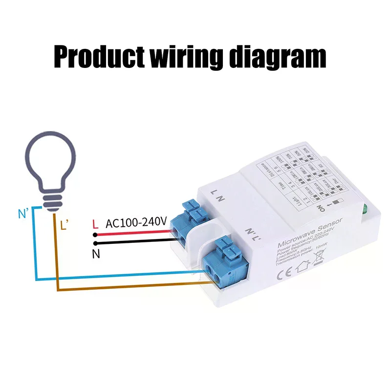 1/2Pcs Multi-Adjustable Microwave Radar Sensor Switch 5.8GHz, LED Light Motion Detection Module