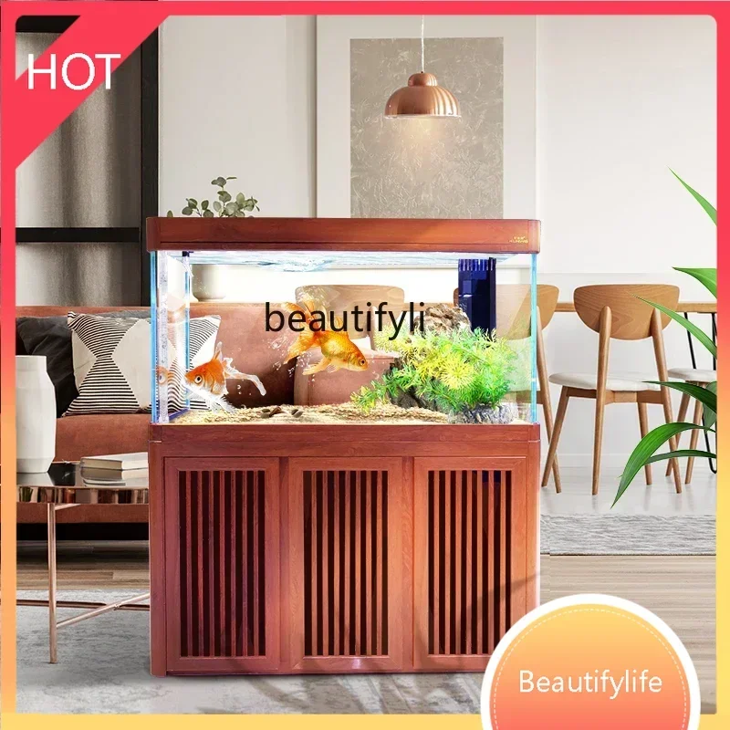 

Large Ecological Fish Tank Aquarium Living Room Bottom Filter Change Water Super White Glass Dragon Fish Tank 1.5 M