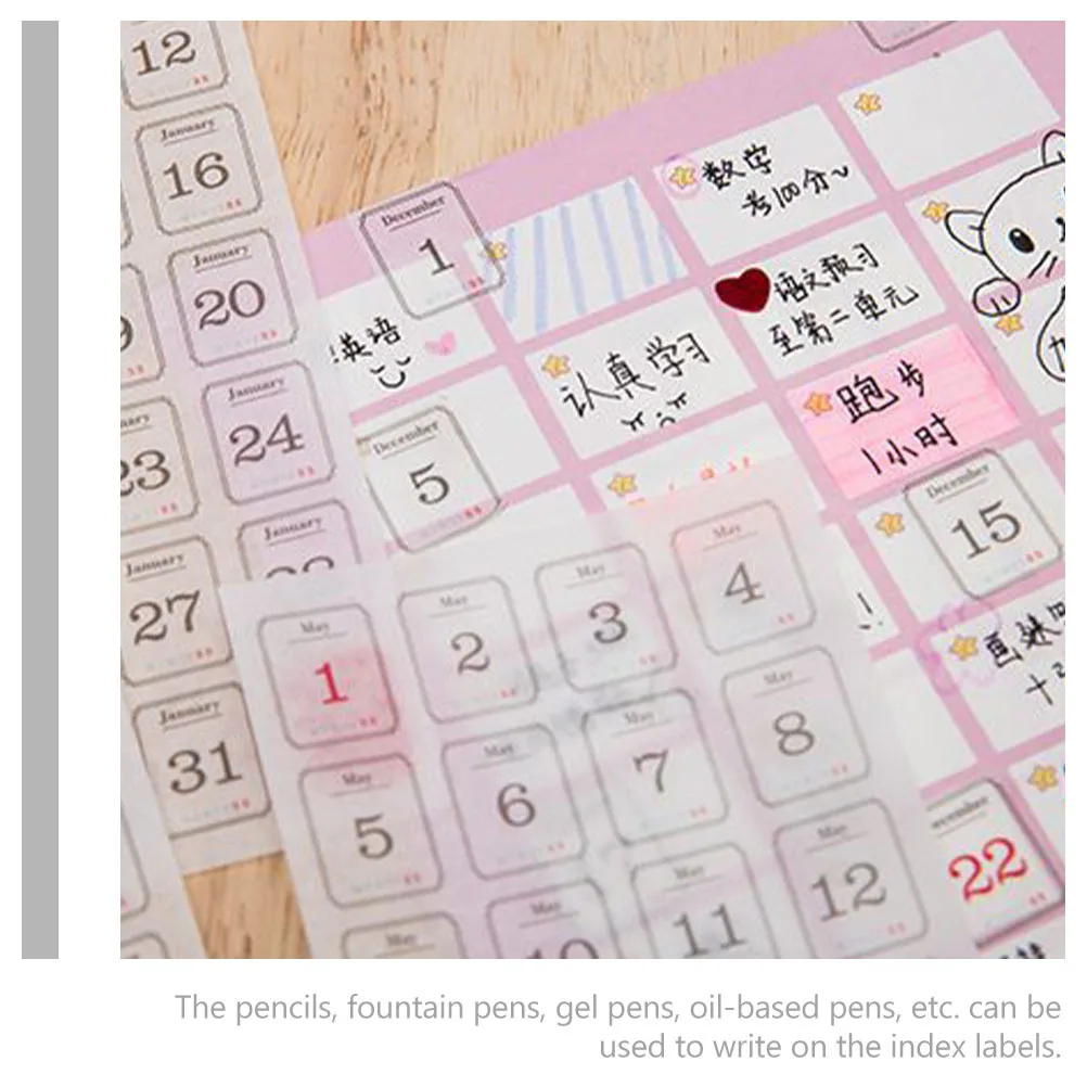 

24 Sheets Date Stickers Monthly Planner Stickers Everyday Index Labels for Office Student Daily Use Convenient Calendar Tabs