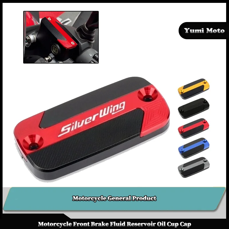 

For HONDA Silverwing FCS 600 400 2001-2014 Motorcycles CNC Front Brake Reservoir Fluid Tank Cover Oil Cup Cap