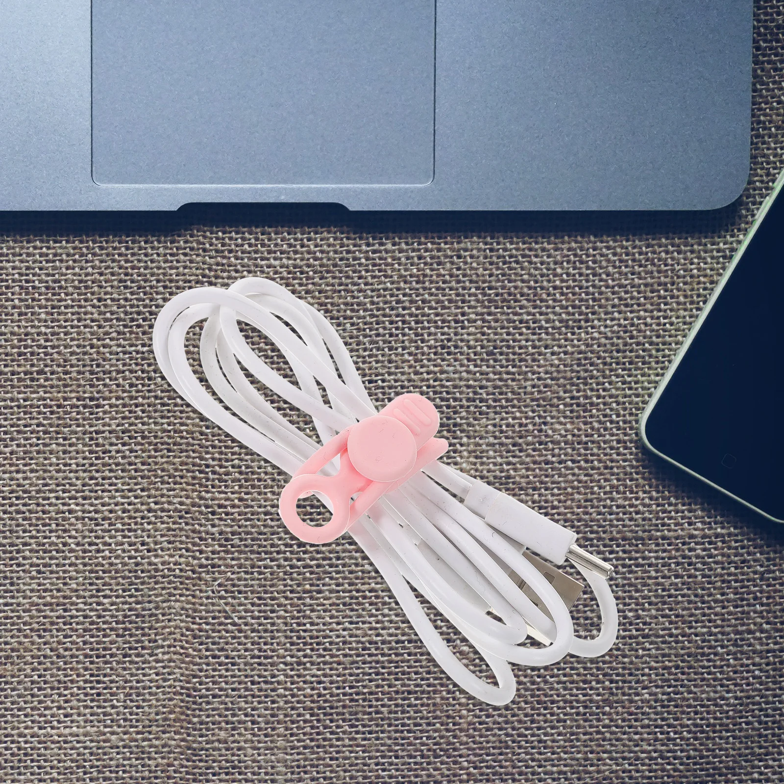 

20Pcs Data Cable Organizers Premium Silicone Material Non-Slip Reusable Cord Ties for Efficient Wire Management