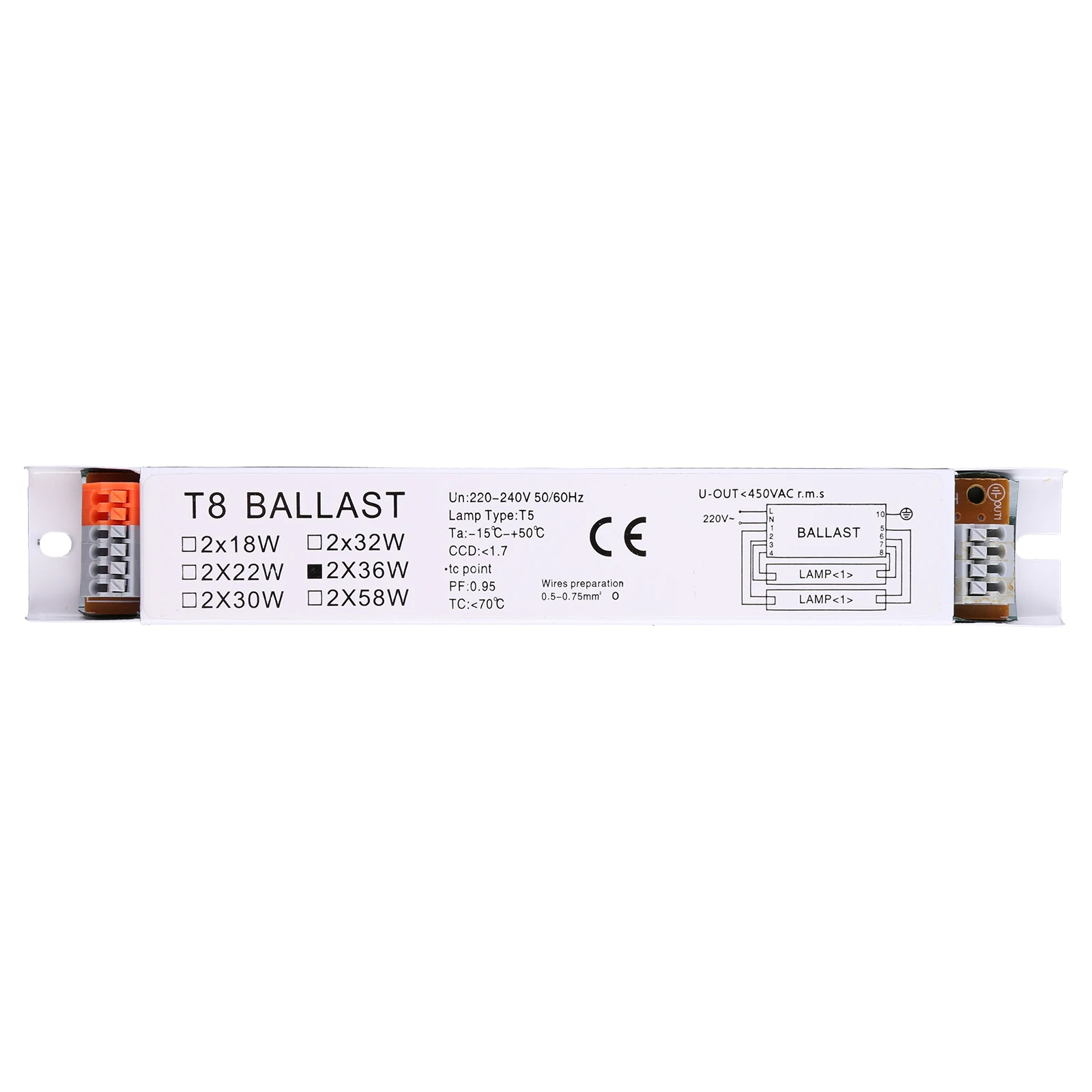 2x36W Wide Voltage T8 Adaptable Electronic Fluorescent Lamp Ballast Rapid Instant Start Fluorescent Light Bulbs