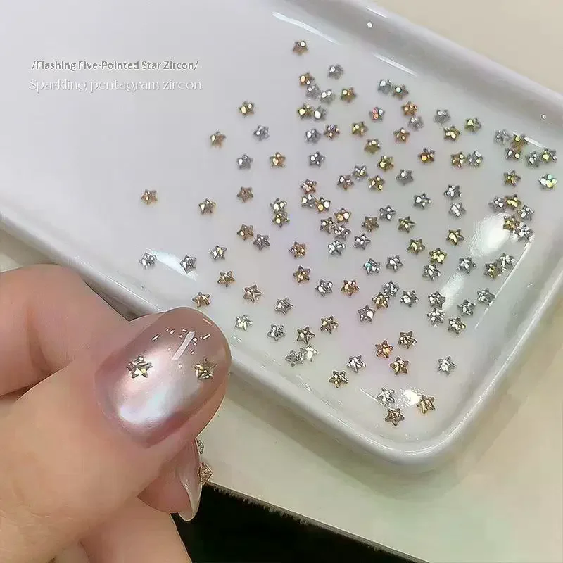 50 pezzi stella zircone strass per unghie nail art fascino scintilla 3D rivetto per unghie fondo piatto parti di decorazione per unghie manicure fai da te