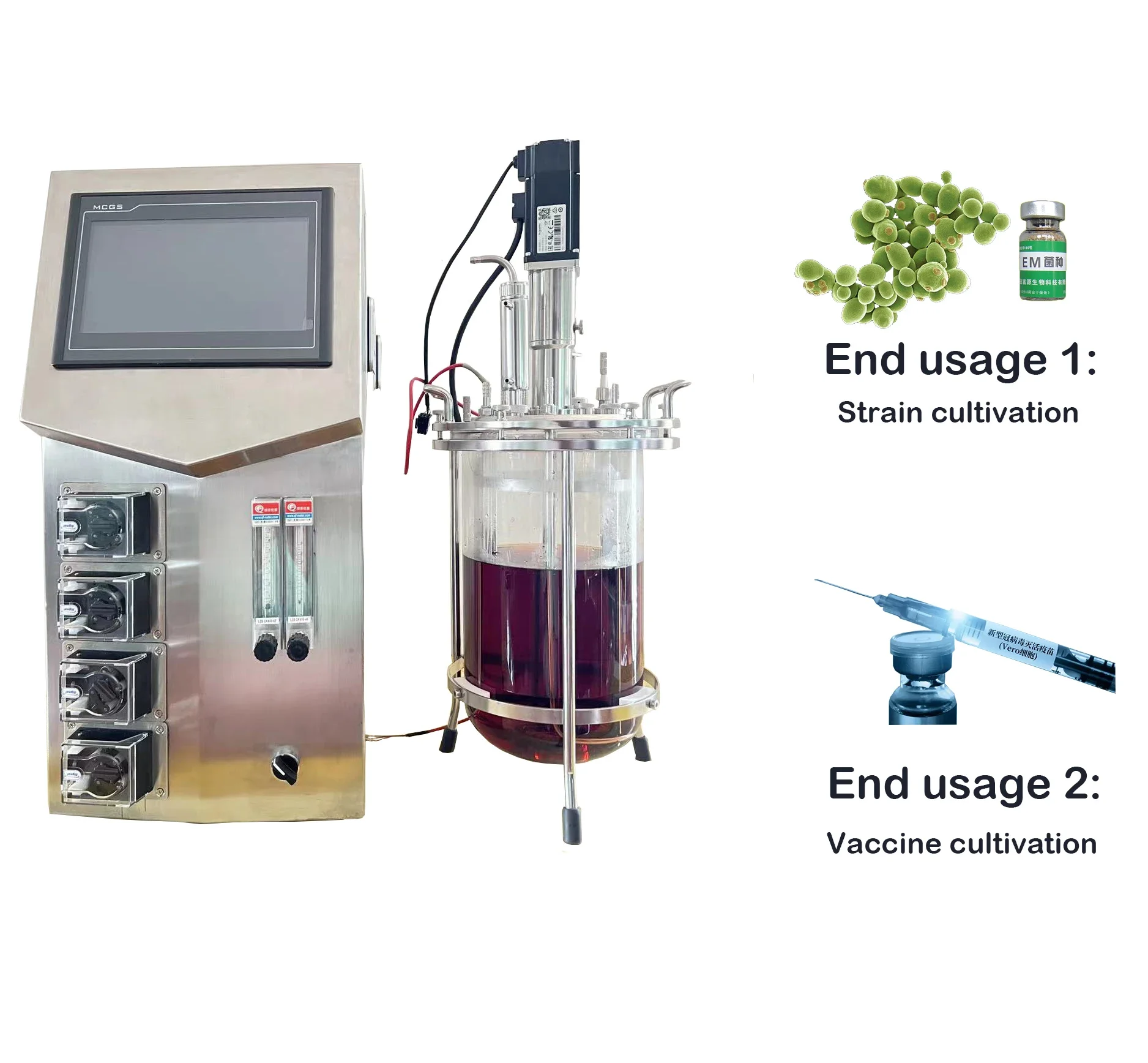 Bioactor automático industrial do fermentador do airlift 20l 50l