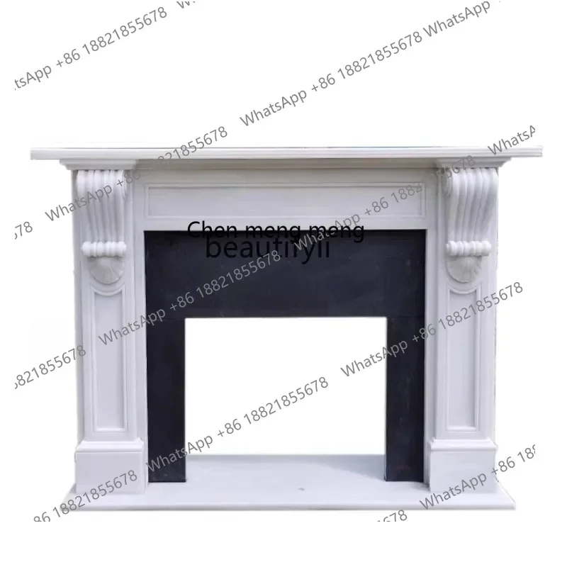 D178   Marble stone fireplace European modern simple entrance ornament stone carving fireplace decorative cabinet