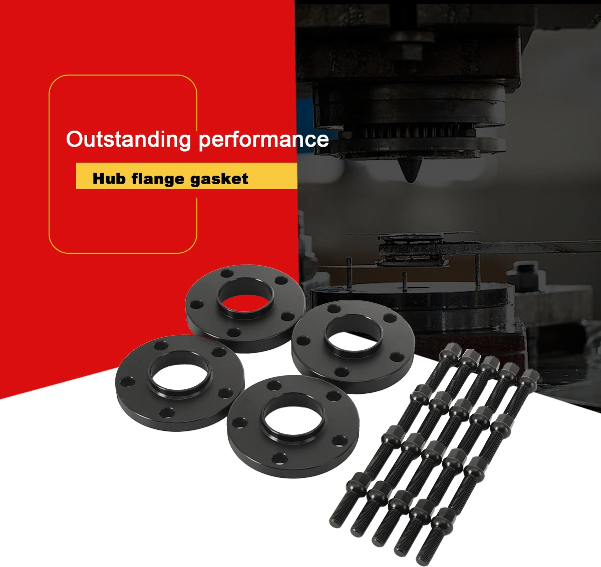 Image of 2 Stück Radnabenabstandshalter, CNC-gefräste Radnabenabstandshalter, Radnabenabstandshalter-Set mit 20 Radbolzen