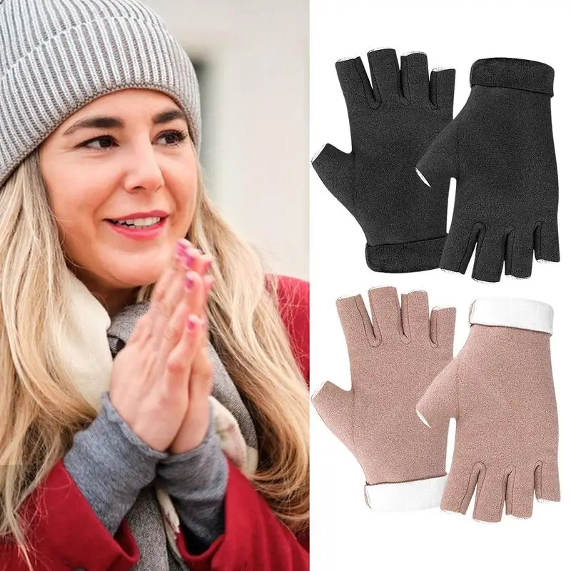 Warm Gloves For Women Half Finger Cold Weather Gloves Men's Winter Gloves Stylish Women Winter Gloves Mens Fingerless Gloves For