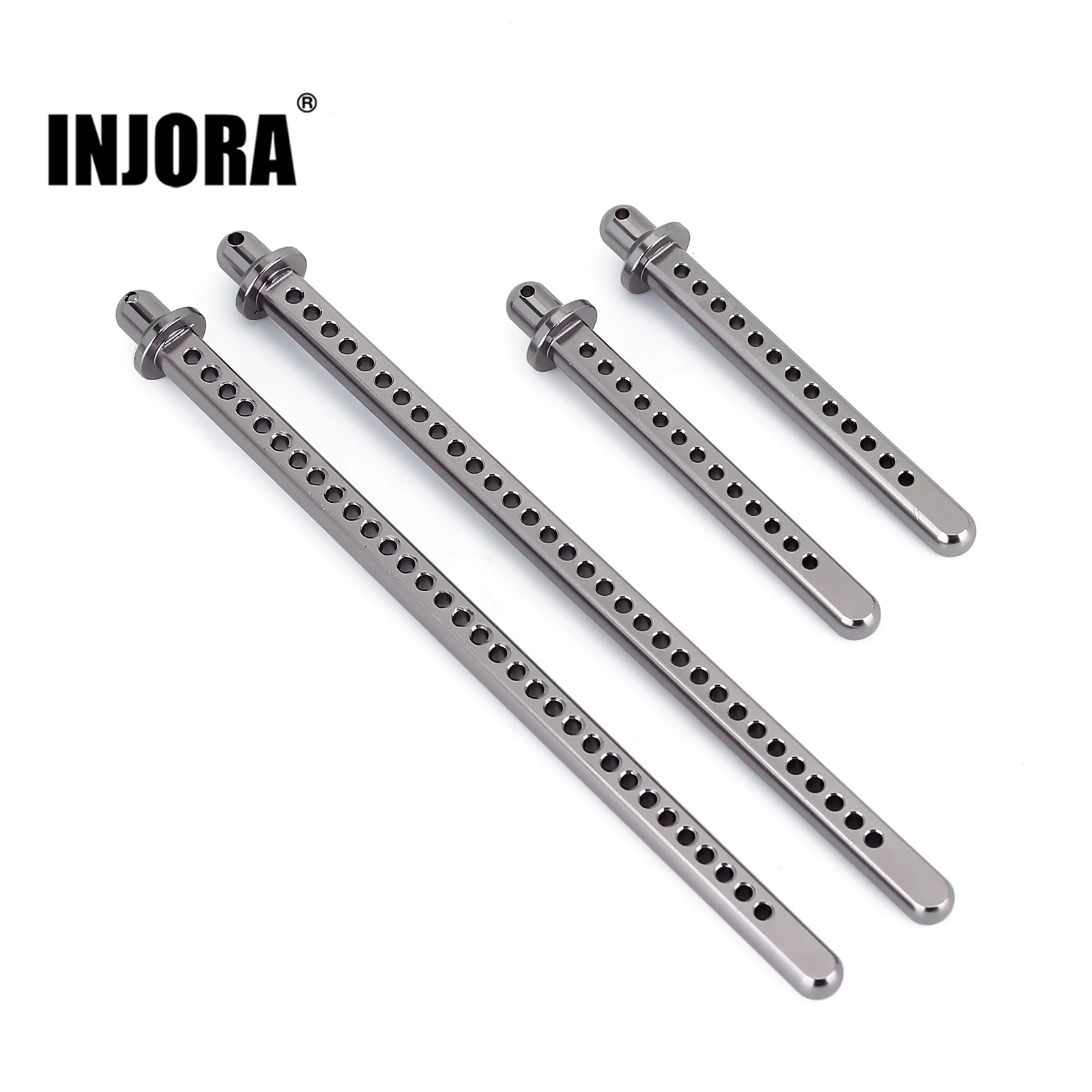 INJORA 4PCS Metal Extended Body Post Set Shell Mount for 1/10 RC Crawler Car Axial SCX10 90046 Upgrade Parts