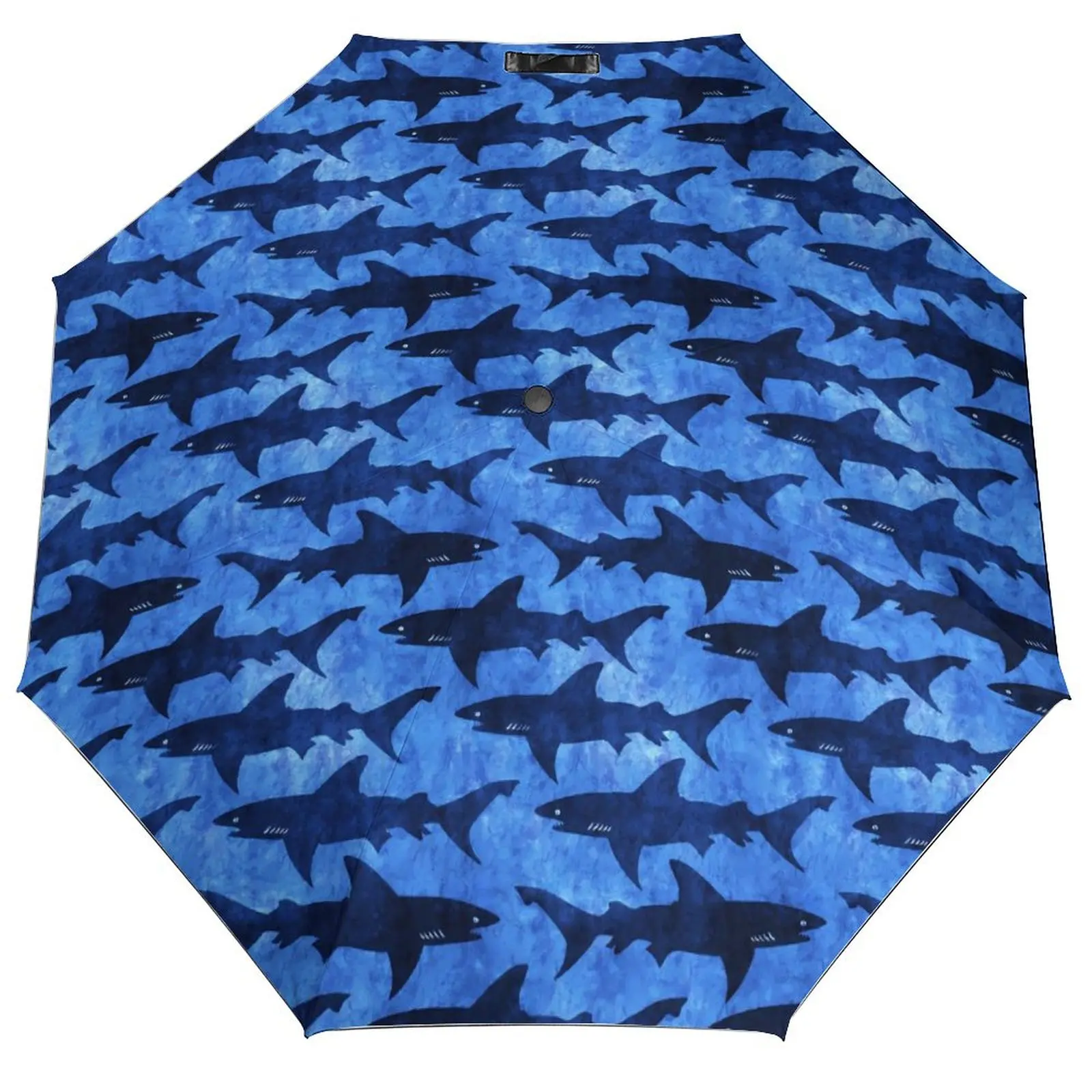 Foldable Umbrella Blue Sharks Wind Proof Umbrella Women Men Animal Print Auto Sunshade Summer Elegant Umbrellas