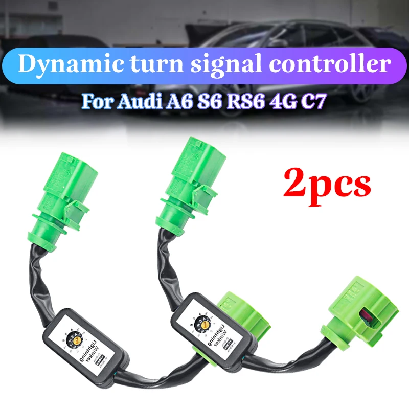 2Pcs Dynamic Turn LED Signal Indicator Taillight Module Cable Wire Harness For Audi A6 S6 RS6 4G C7 Automotive Components