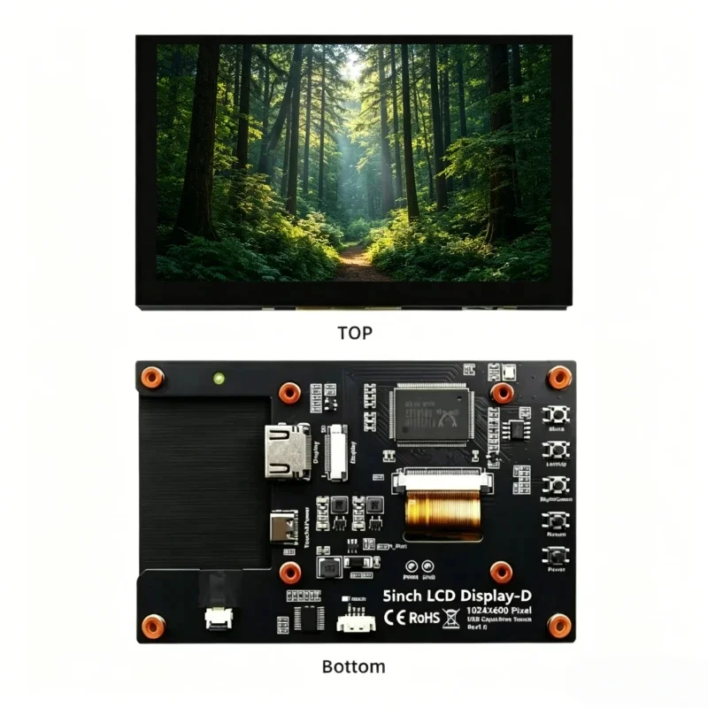 5.0/7.0 Inch Raspberry Pi Display Capacitive Display With Raspberry Pi 5/4B High-Definition IPS