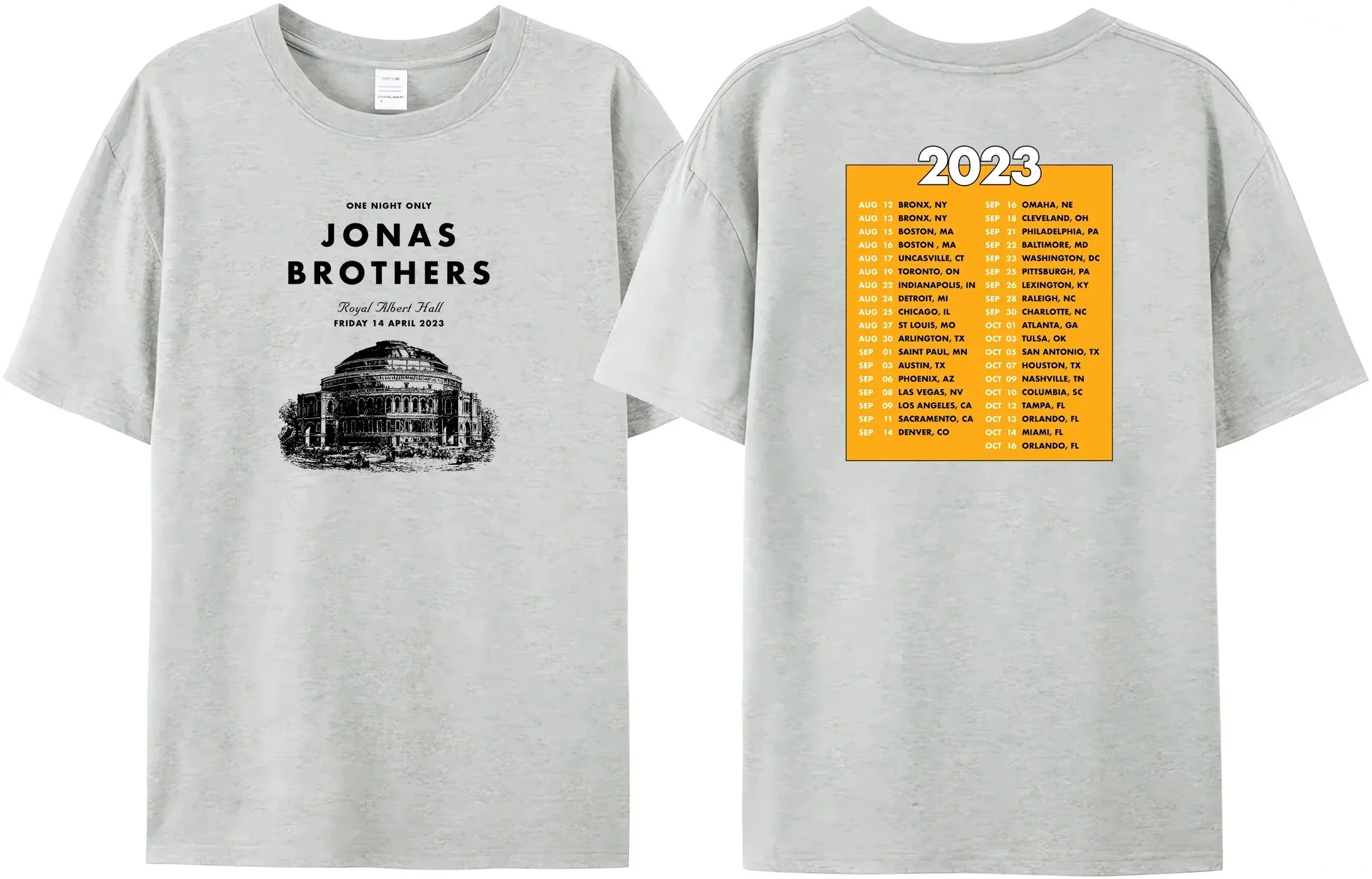 2024 New Amazing Quality Jonas Summer Black T Shirt North America Tour Popular Fan Tees Brothers Rock 5 Album Double Sided Tees