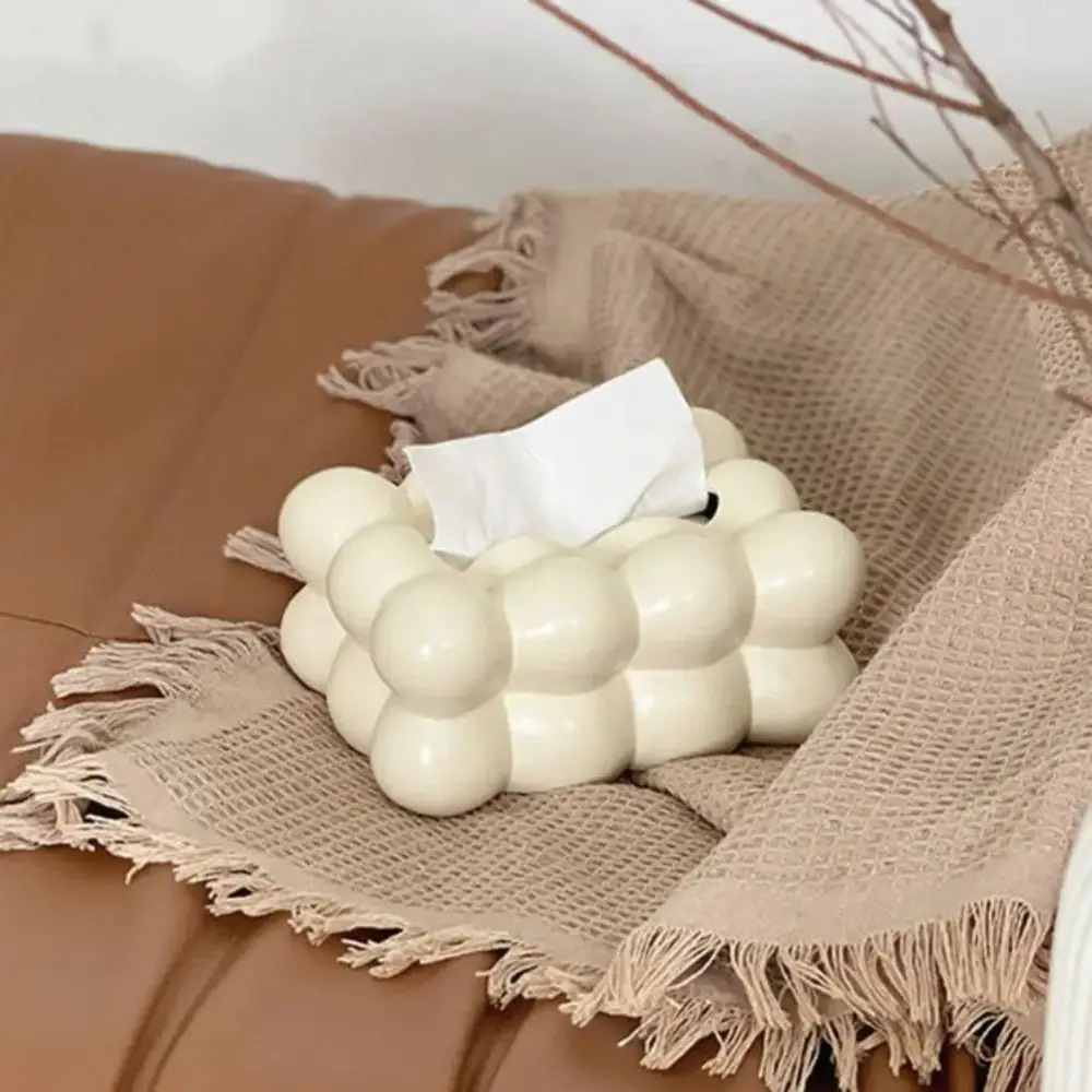 

Nordic Style Tissue Box Cover Modern Design Marshmallow Shape Tissue Holder Refill Type Decorative Napkin Holder Living Room