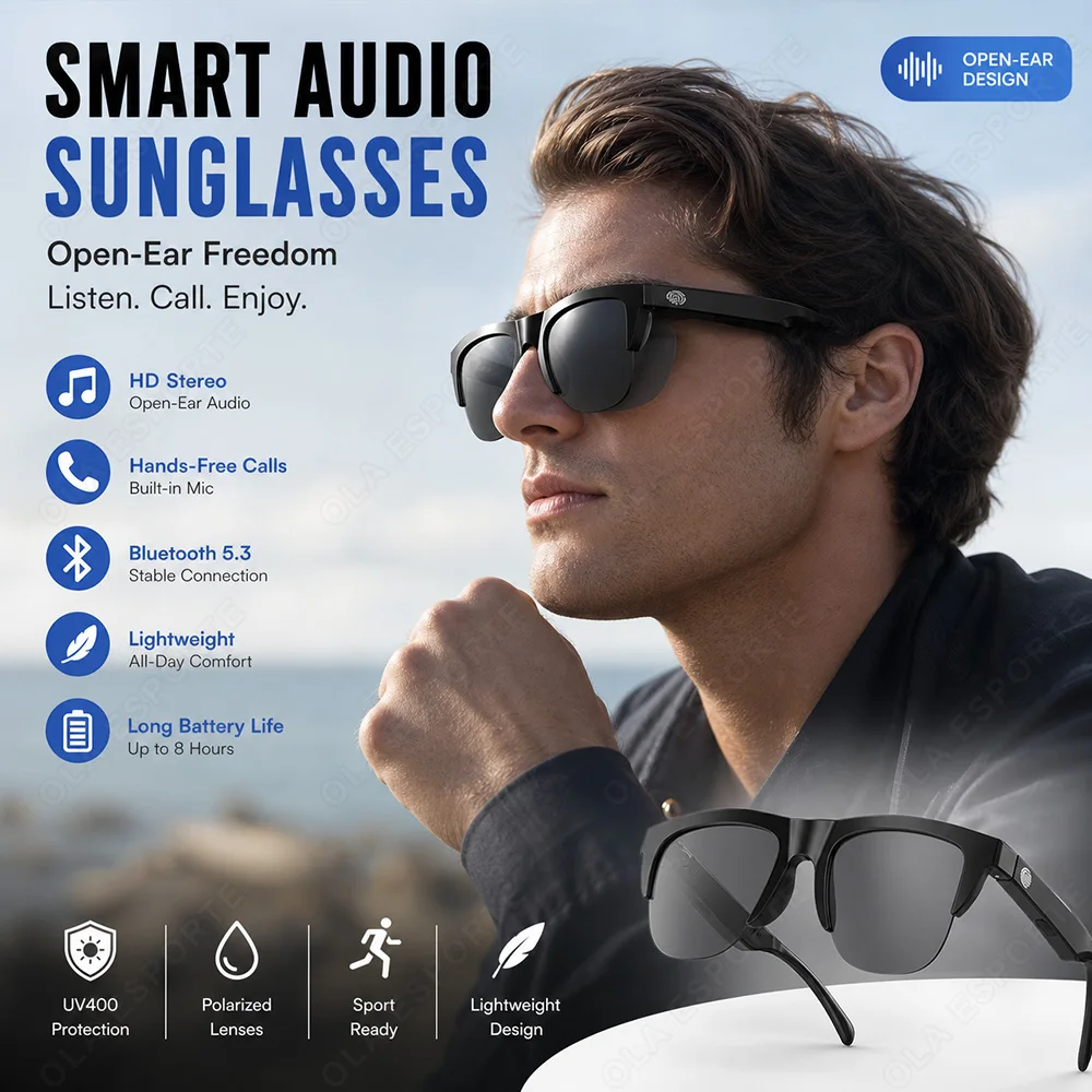 Smart Audio Glasses Wireless BT Glasses Hands‑Free Call Music Playback Touch Control Outdoor Sports Smart Eyeglasses New Q01