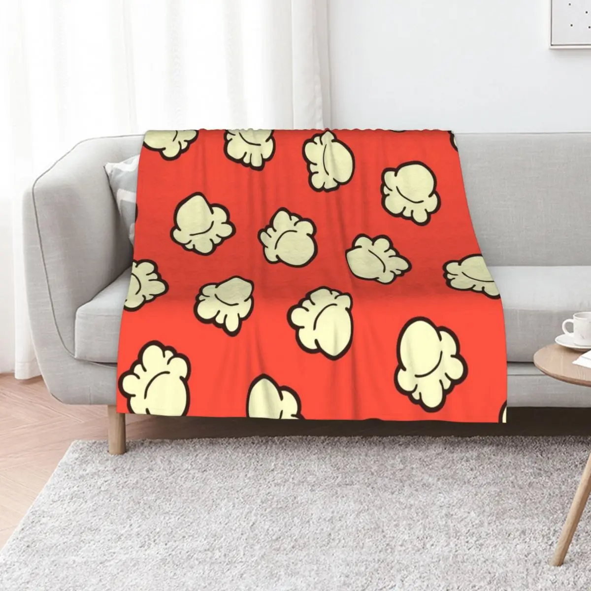 

Popcorn Pattern Throw Blanket Retros Quilt Camping halloween Blankets