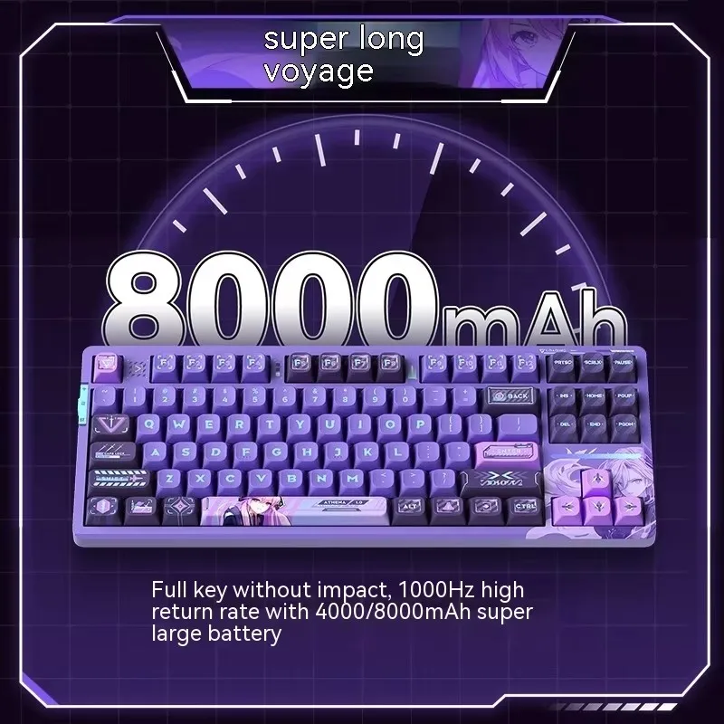 VGN V87 Pro Tri-Mode Mechanical PC Gamer คีย์บอร์ดบลูทูธไร้สาย Backlit Keycap Ergonomics ปะเก็น Hot-Swappable RGB ที่กําหนดเอง