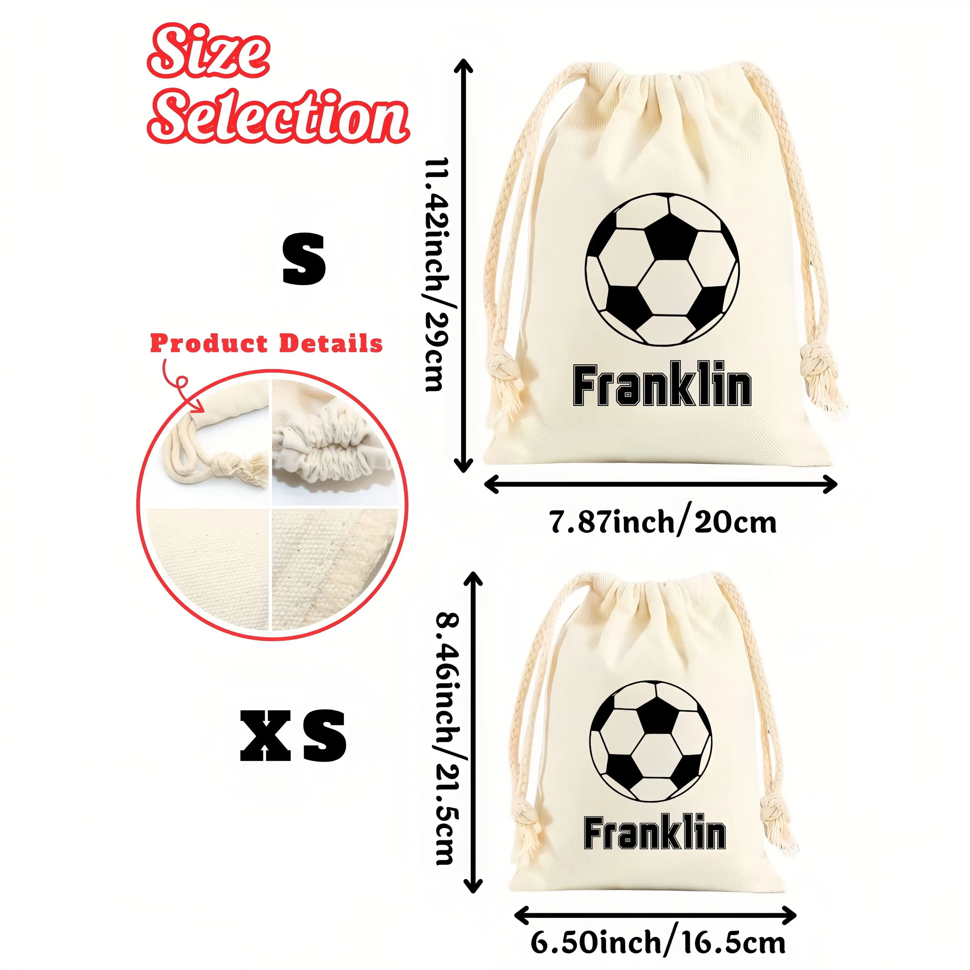 Personalized Custom Soccer Drawstring Backpack,Custom Name/Text Design For Fitness, Travel, School, Soccer Bag, School Backpack
