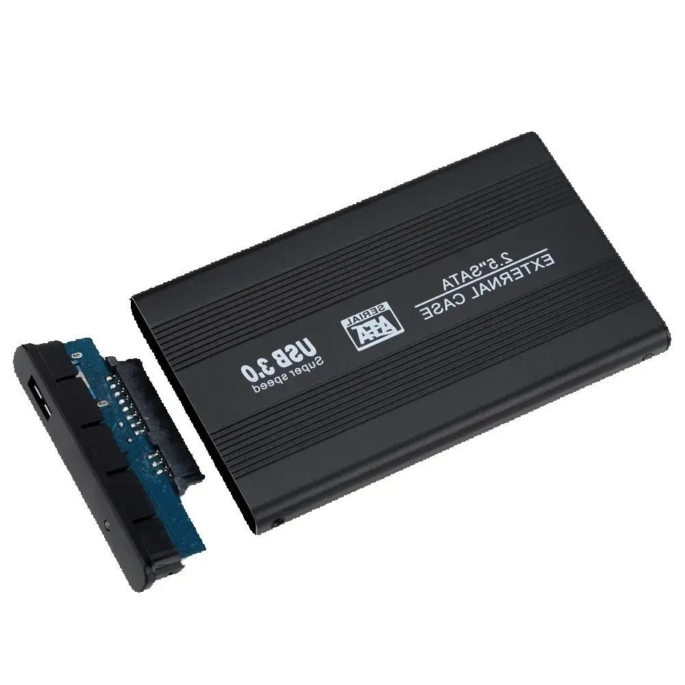 2.5 Inch Sata 22pin 7+15 SSD To USB 3.0 External Hard Disk Enclosure For Laptop & PC & Mac With Cable Black & Blue & Silver