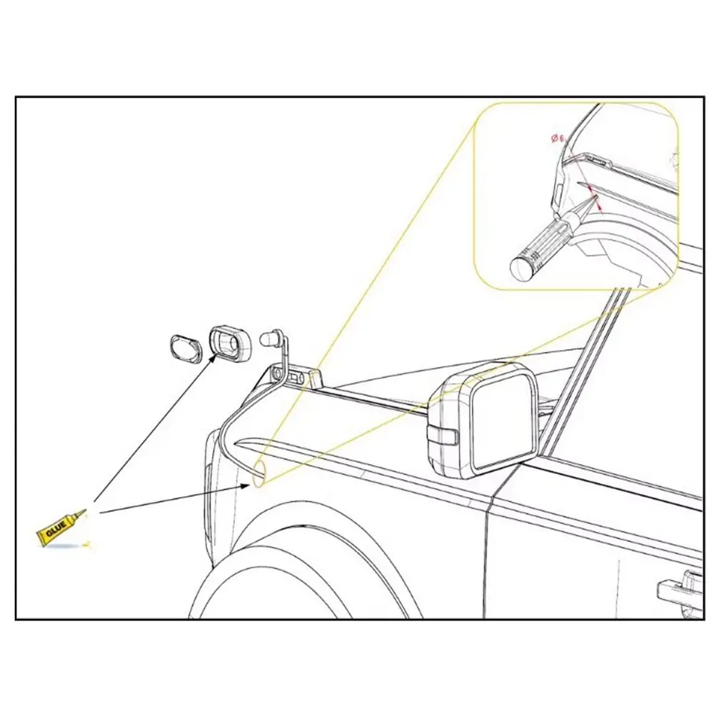 1/8 1/10 1/14 Rc Crawler Car Turn Signal Trailer Truck Motorcycle Light 3 Colors Plastic Universal Brake Lights for 1 Pair