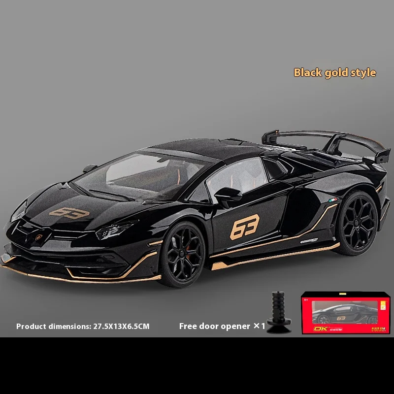 Grote 1/18 Aventador SVJ Supercar Model Simulatie Interieur Details Volwassen Collectie Ornamenten Jongen Cadeau Halloween Speelgoed