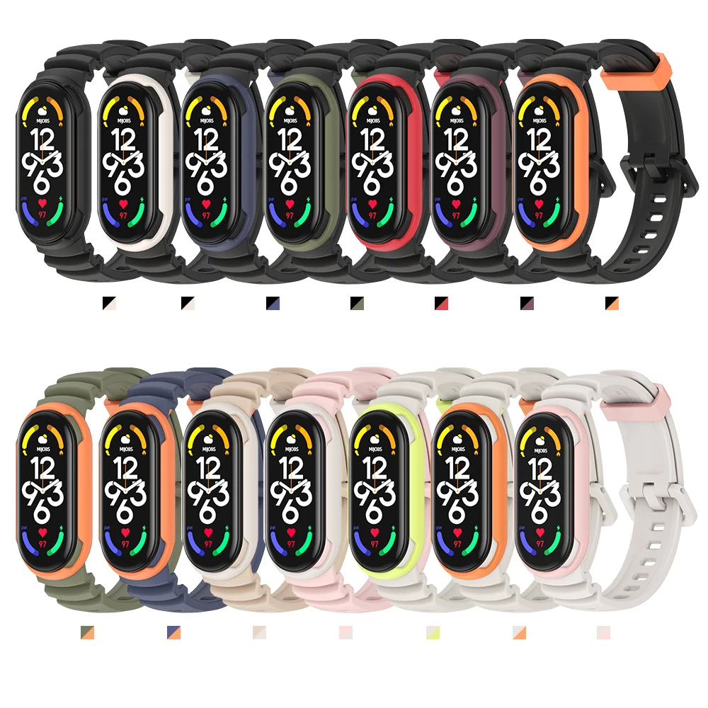 Universal Wristband Two Tone Sport GS Wind Watch Strap For Mi Band 7 6 5 Strap For Xiaomi Mi Band 7 Wrist Strap Correa Watch NFC