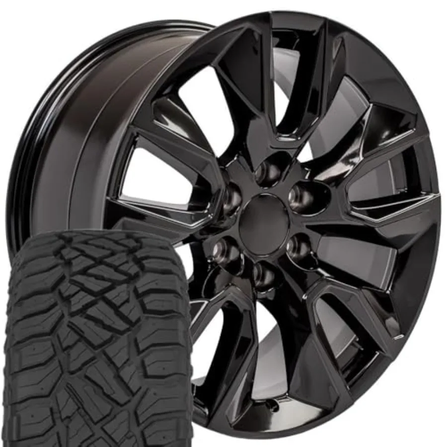 

OE Wheels CV32 20x9 RST Style Wheels - Gloss Black Rims 20 Inch Set of 4 6x139.7 Wheels 275/55R20 R/T Tires and Rims Packages -