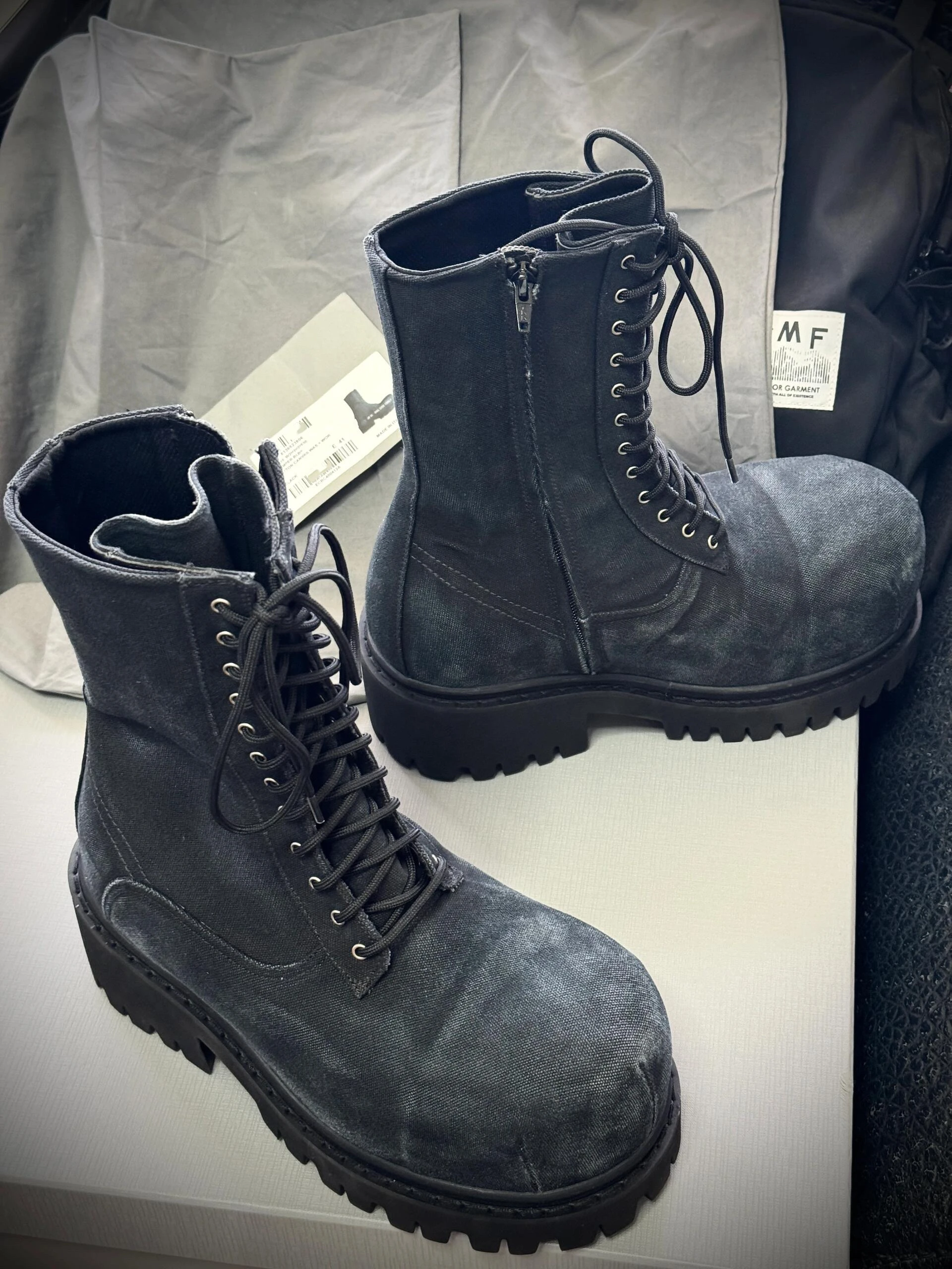 أحذية قتالية برباط من جلد الغزال الأسود للرجال مع نعل عروة مكتنزة، أحذية متينة، اختيار أنيق متعدد الاستخدامات لملابس الشارع #2