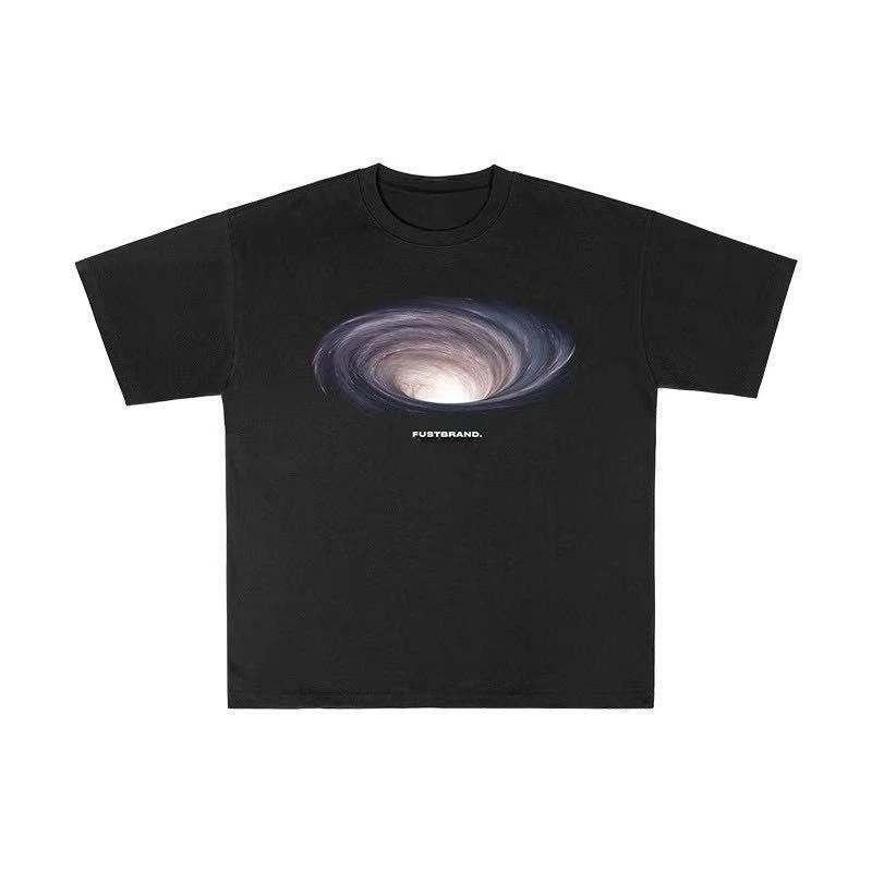 

2025 Autumn and Winter New Men's and Women's Starry Sky Printed T-shirt Pure Cotton Round Neck Comfortable High Quality T-shirt